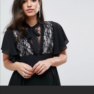 ASOS black lace maternity maxi